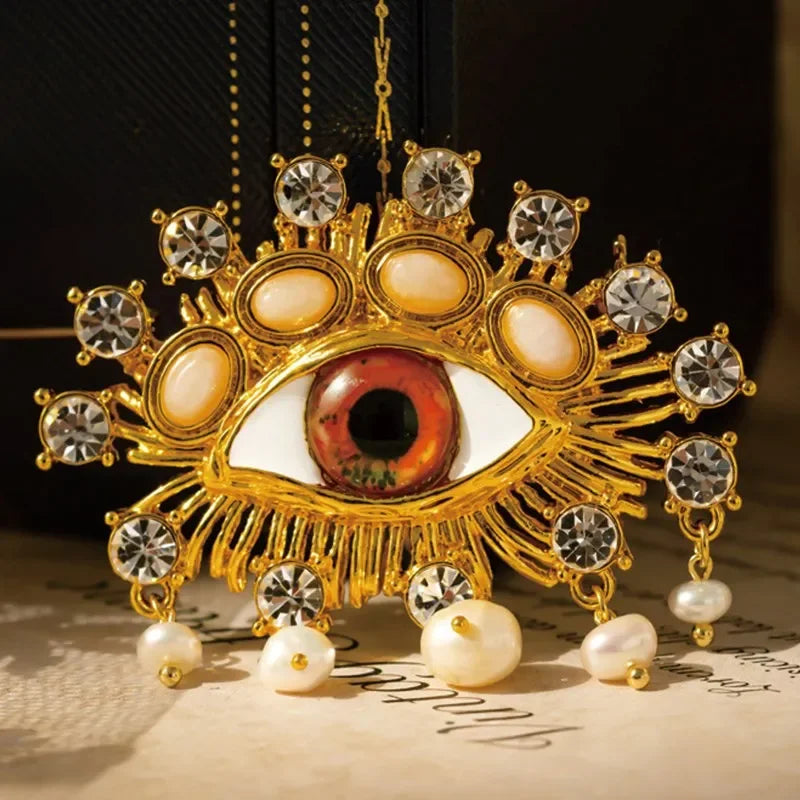 Deluxe Exaggerated Eye Brooch Baroque