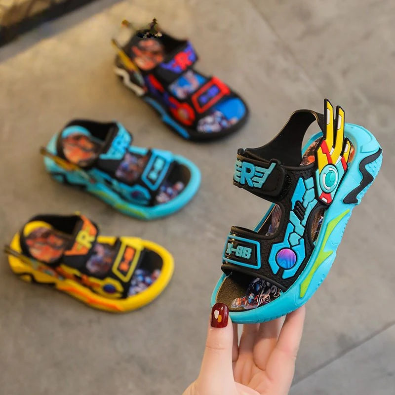 Boys’ Soft Sole Sandals – Anti-Slip Beach Shoes (Ages 1–12)