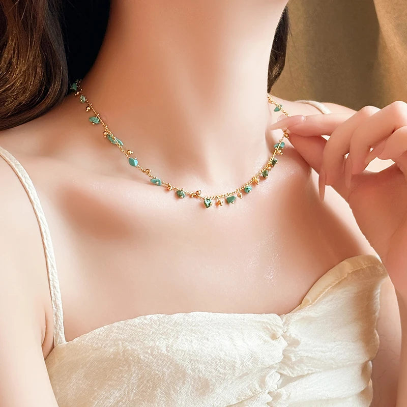 Natural Irregular Green Stone Pendant
