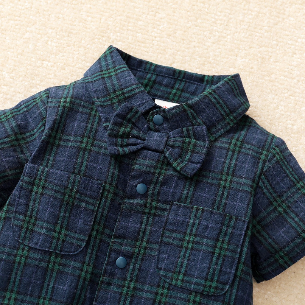 Baby Boy Plaid Gentleman Romper (0-18M)
