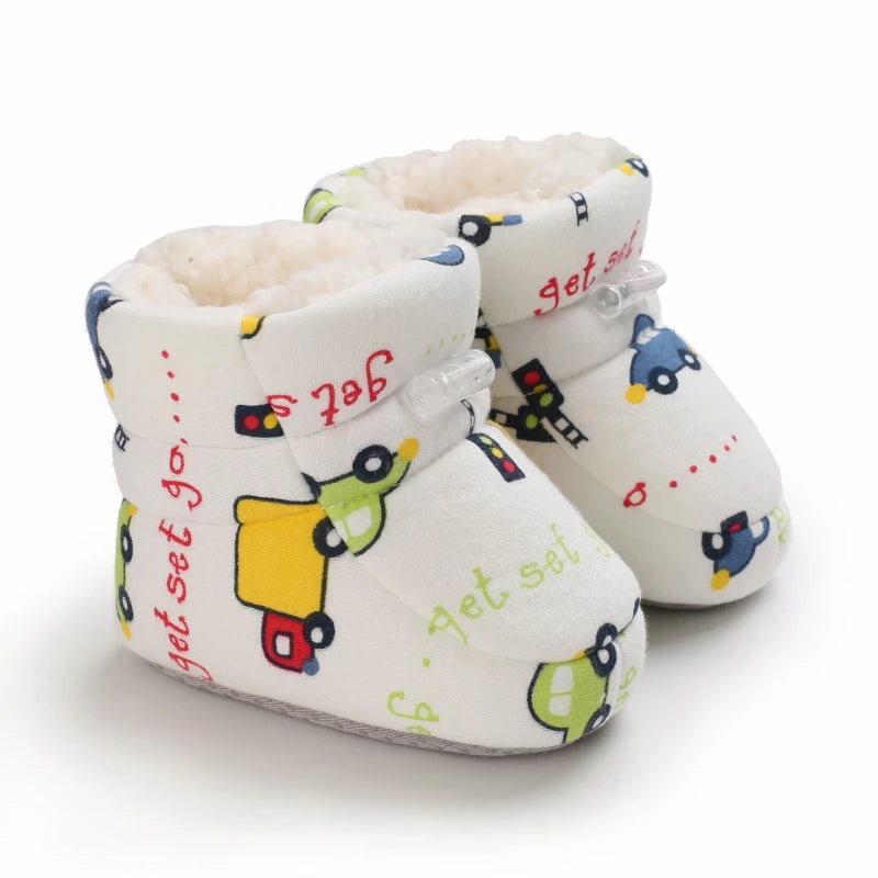 Baby Winter Snow Boots – Soft Sole Cotton First-Step Toddler Shoes