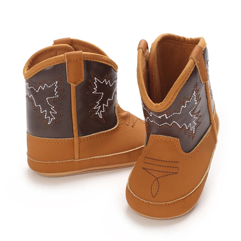 Baby Little Boots (0–18M) – Soft PU Anti-Slip Spring/Autumn Shoes