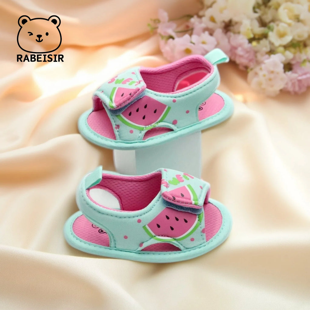 Baby Girl Summer Sandals (0–18M) – Princess Watermelon Cloth Shoes