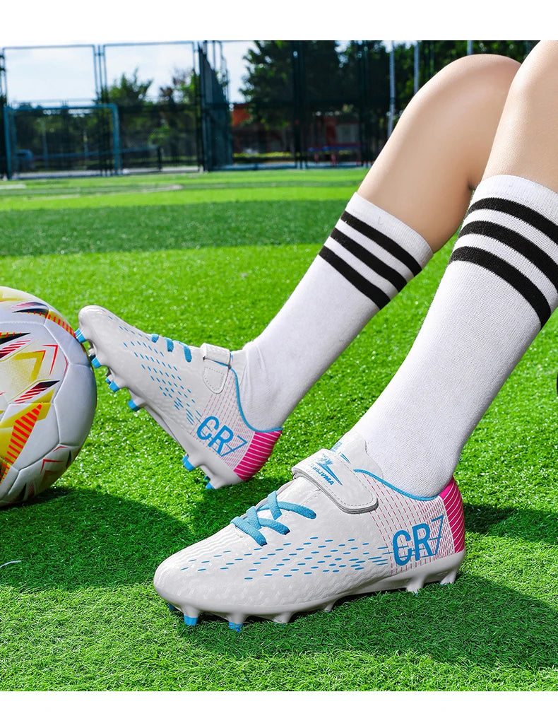 Kids’ Soccer Cleats – Hook & Loop Football Shoes