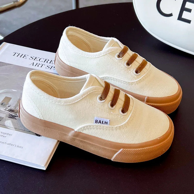 Kids Spring/Autumn Canvas Sneakers – Colorful Soft-Soled Shoes