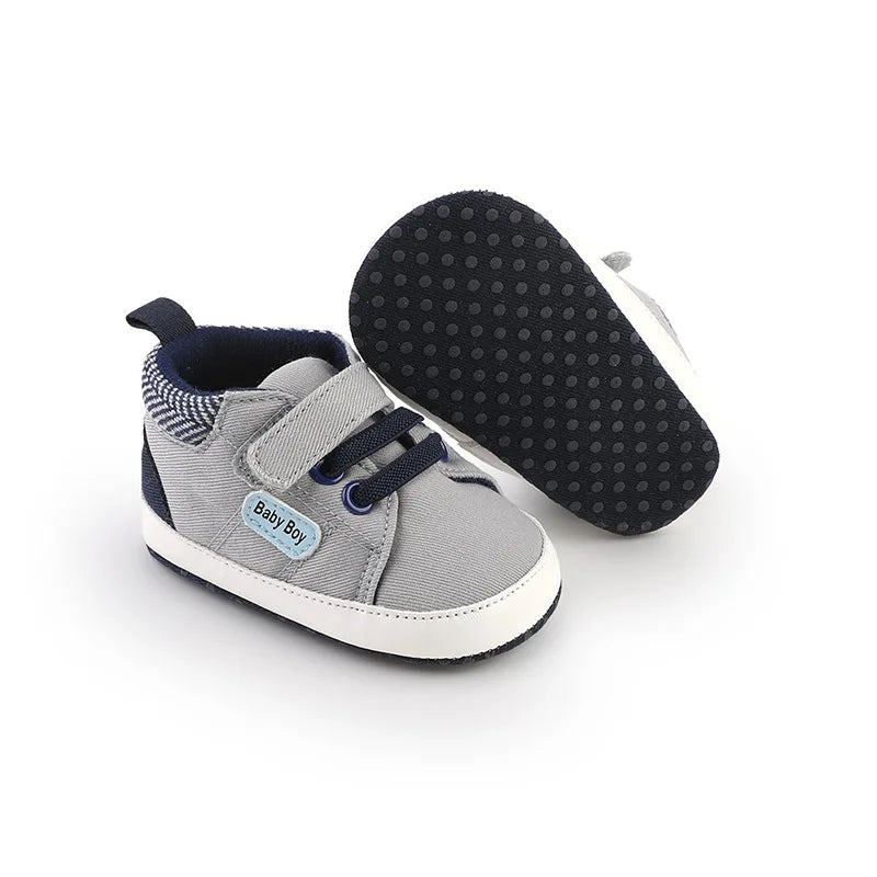 Baby Walking Shoes (0–1Y) – Soft Sole Canvas Casual Shoes