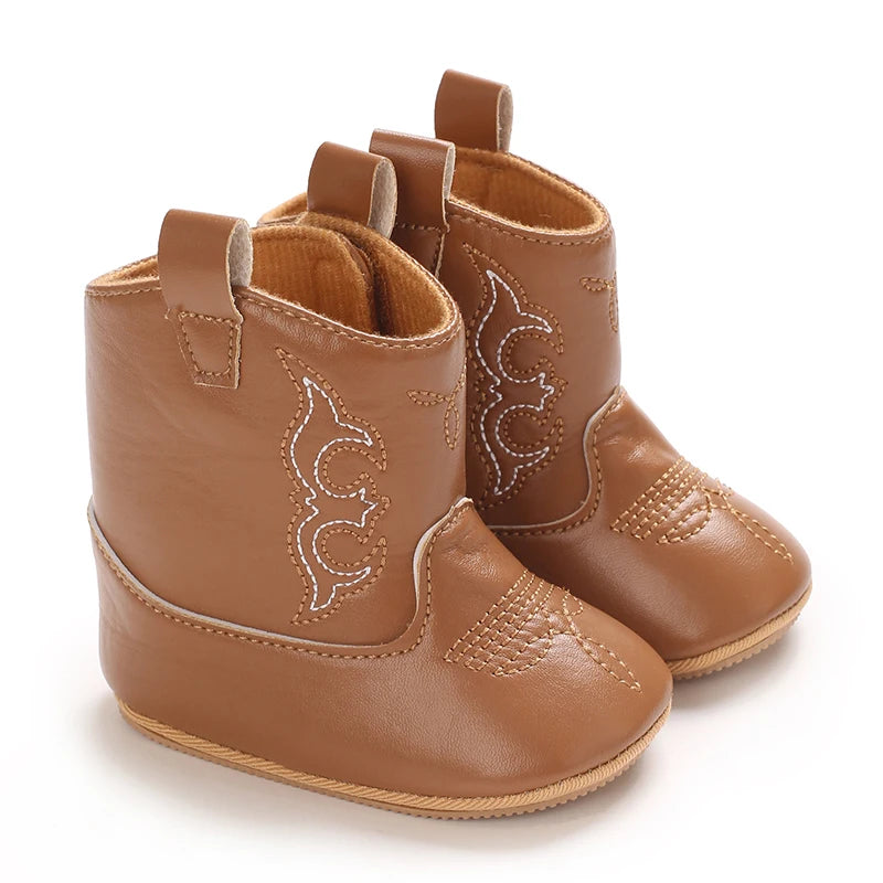 Baby Little Boots (0–18M) – Soft PU Anti-Slip Spring/Autumn Shoes