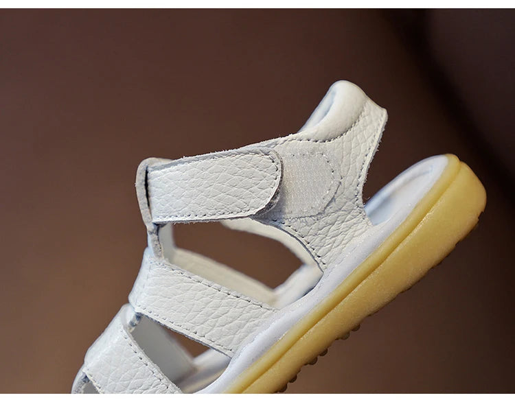 Baby Leather Sandals – Soft Anti-Collision Summer Shoes for Toddlers