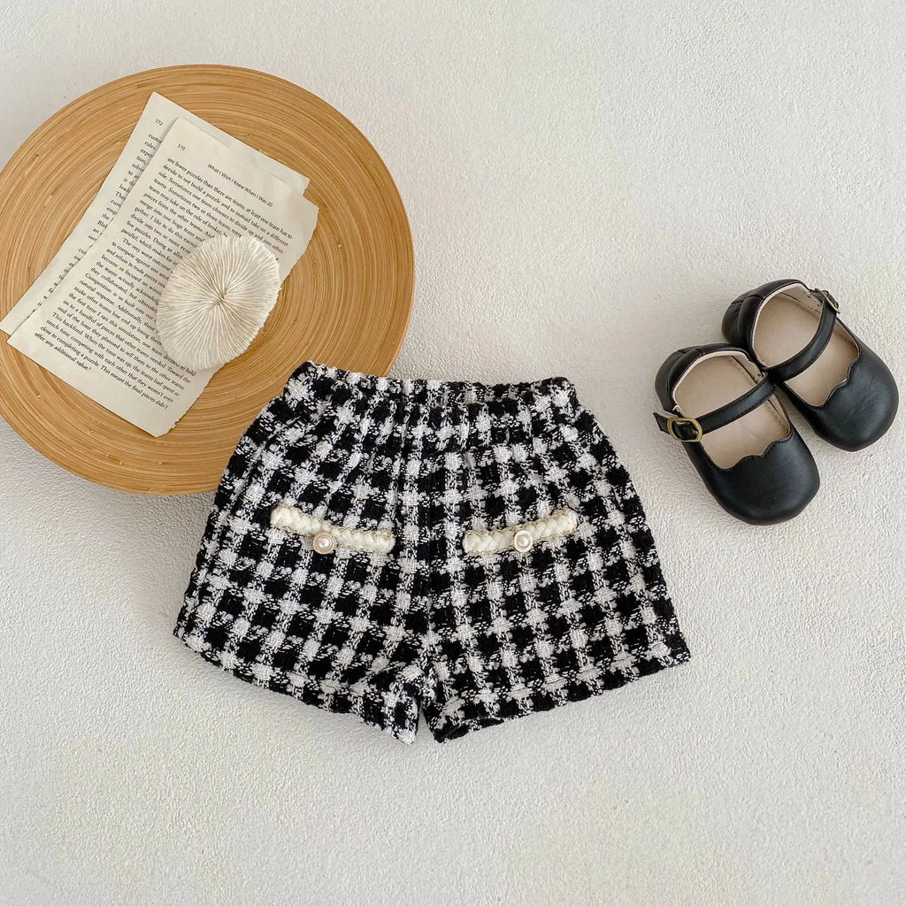 Cute Baby 2-Piece Set, Plaid Shirt & Shorts