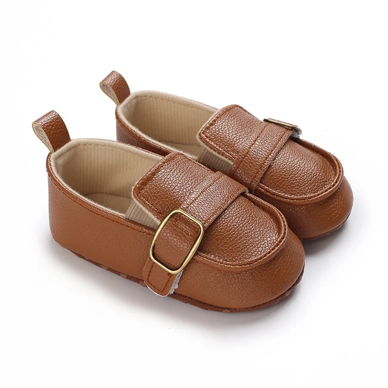 Baby Christening Shoes (0–18M) – PU Leather Moccasins for Boys & Girls
