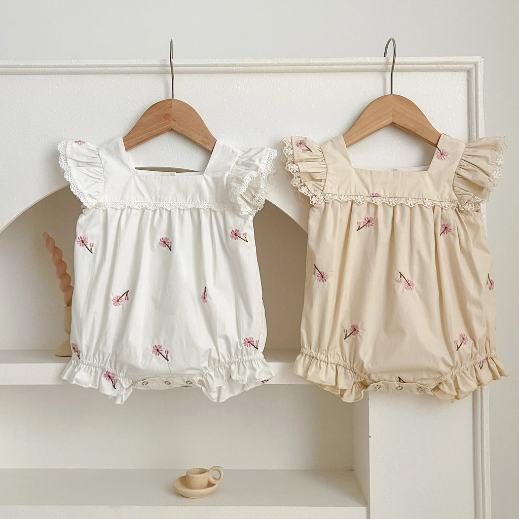 Baby Girls Sleeveless Embroider Flower