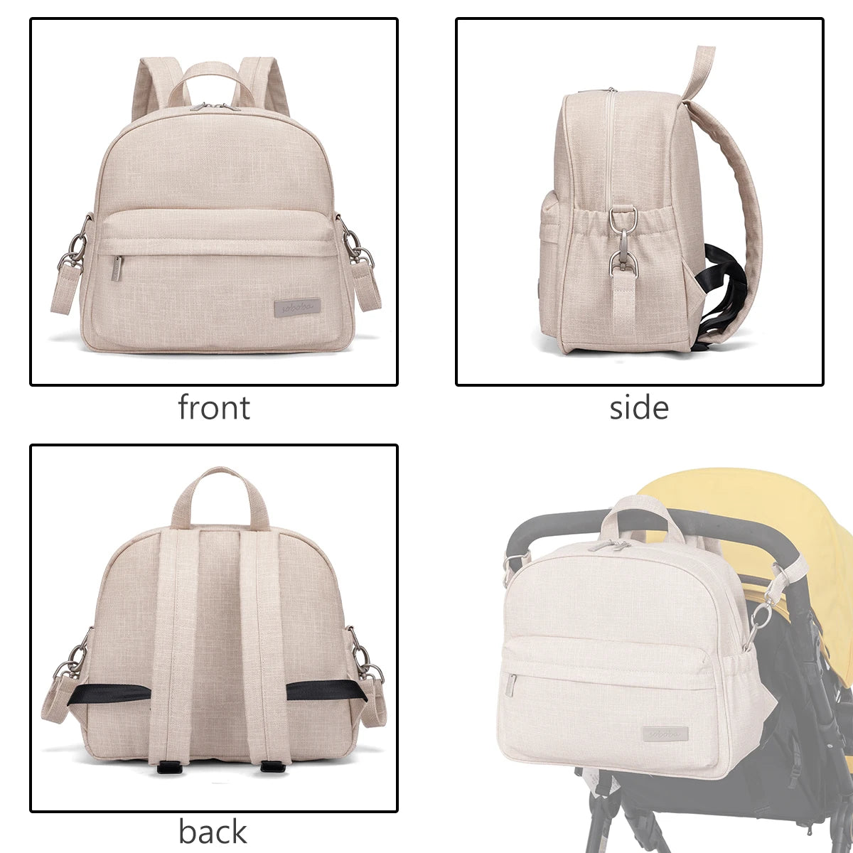 Soboba Stylish Waterproof Diaper Bag – Large Capacity Multi-Functional Backpack with 2 Straps
