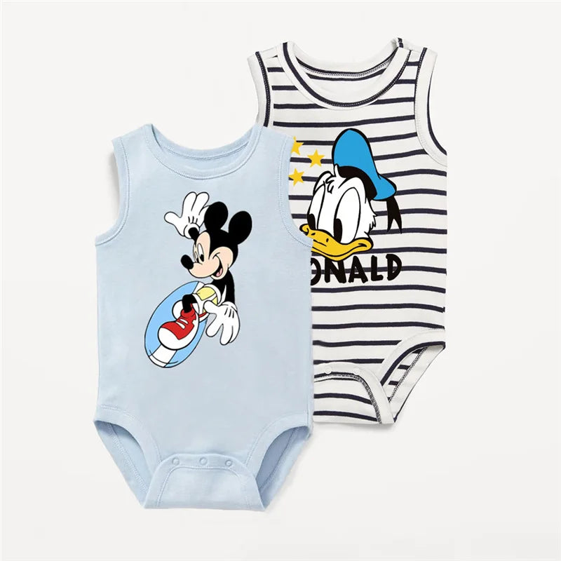 2Pcs Cotton Mickey Mouse Baby Bodysuits