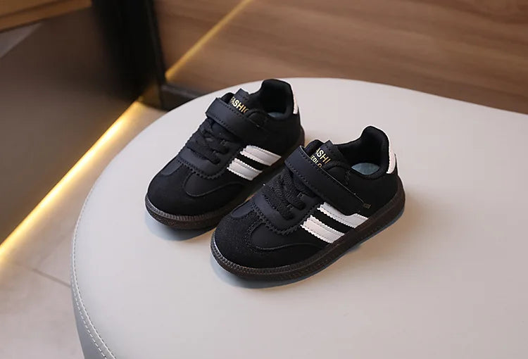 Kids’ PU Leather Sneakers – Soft-Soled Sport Shoes