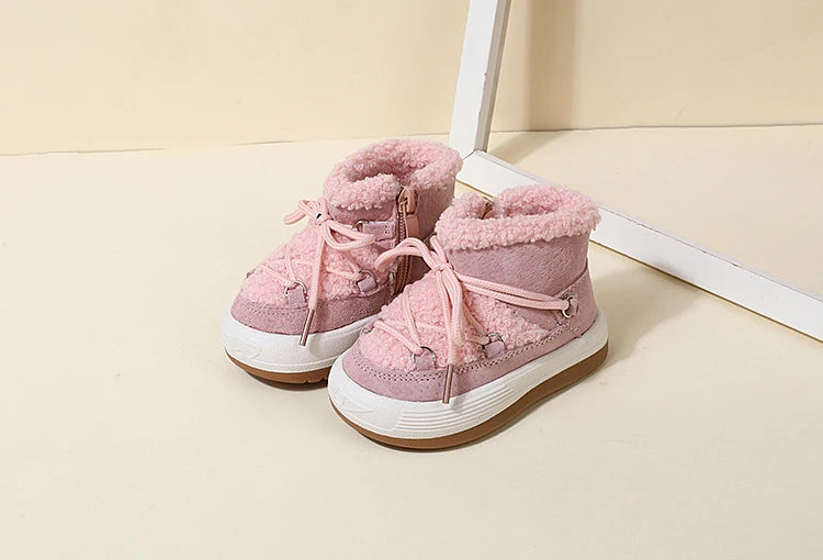 Baby Boots – Warm Plush Rubber Sole Sneakers for Toddlers