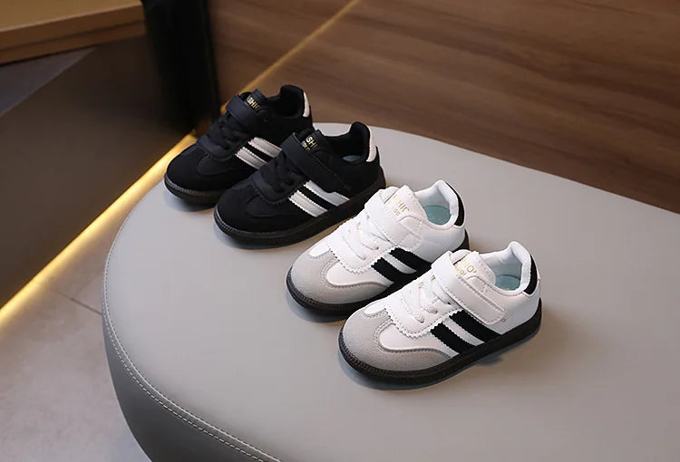 Kids’ PU Leather Sneakers – Soft-Soled Sport Shoes