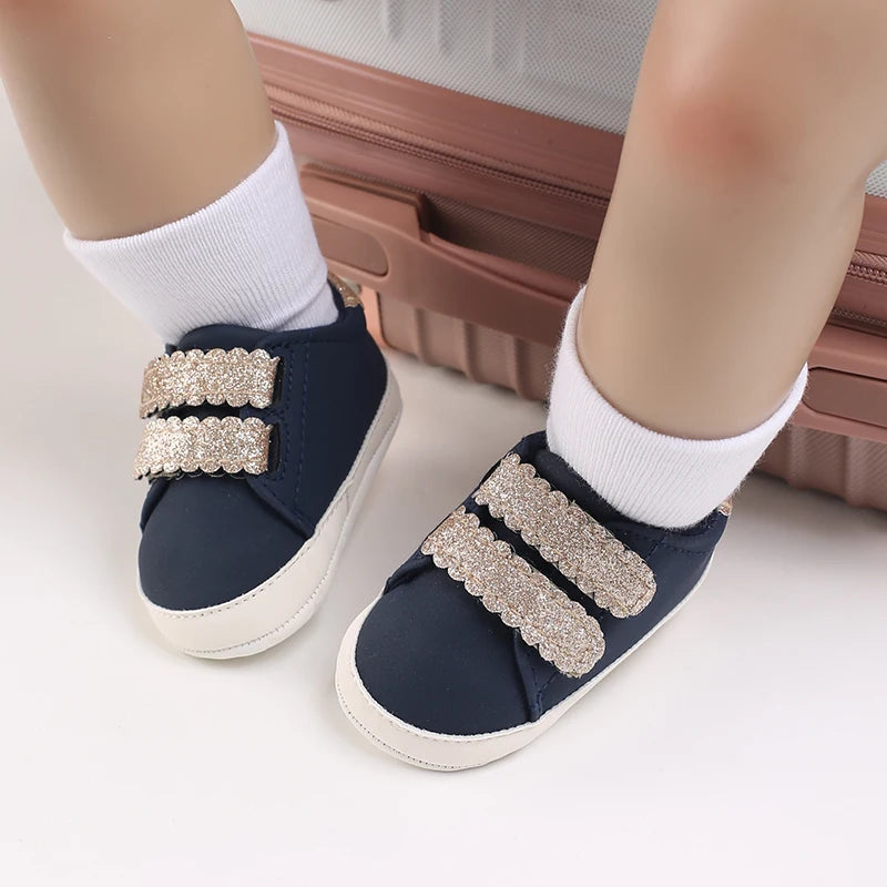Infant Spring Sneakers – White Soft-Sole Non-Slip Prewalker Shoes