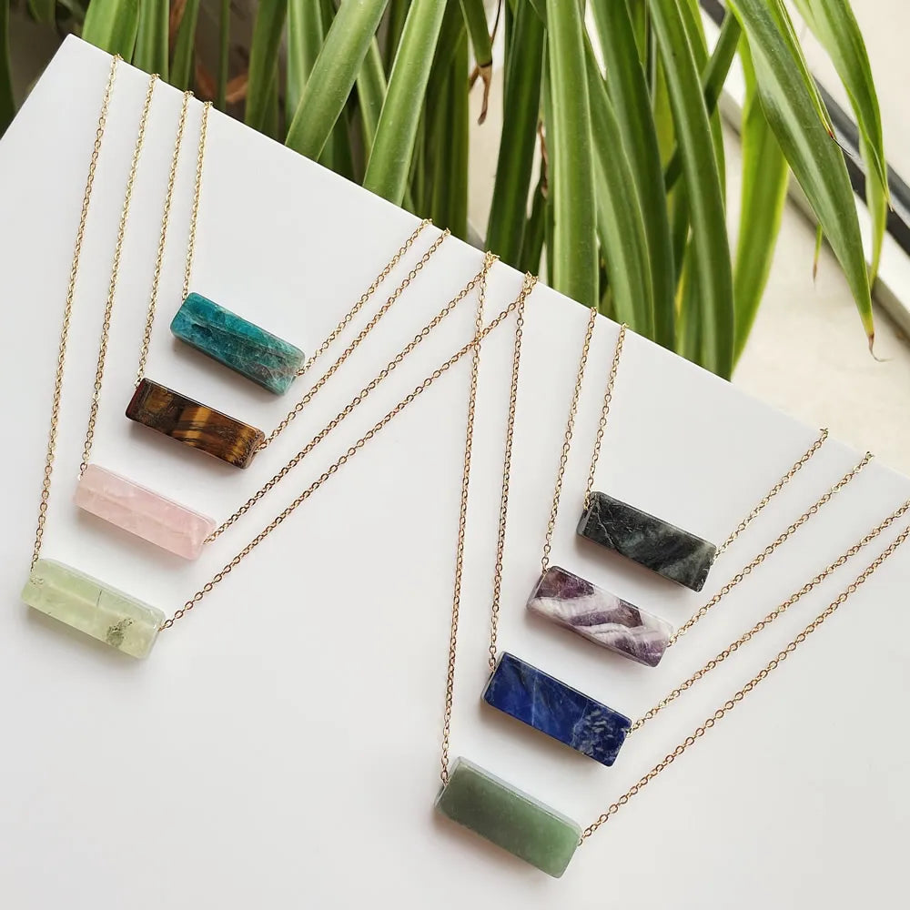 Minimalist Natural Crystal Stone Necklace Healing