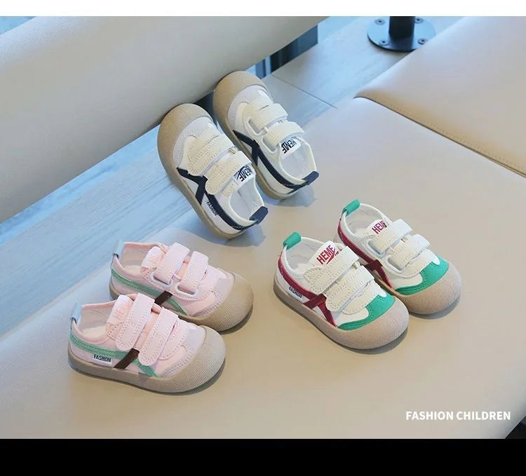 Kids Korean Canvas Shoes – Soft Sole Spring & Autumn Sneakers