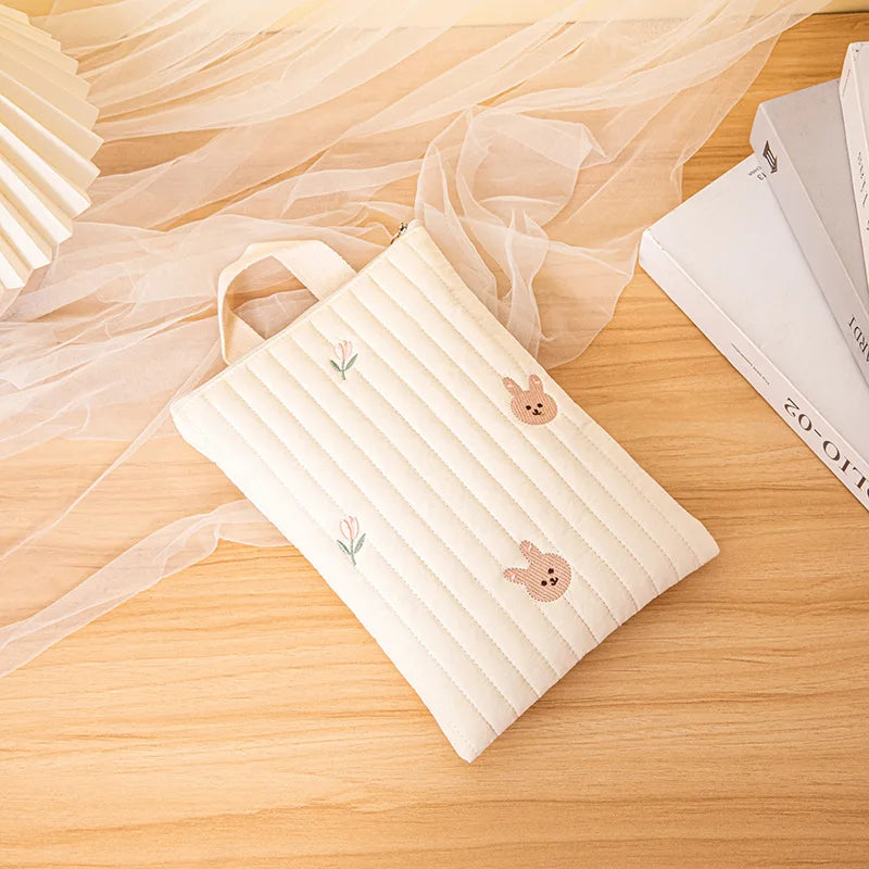 Cotton Baby Diaper Bag – Travel, Stroller Storage & Cute Bear Embroidery Handbag for Moms