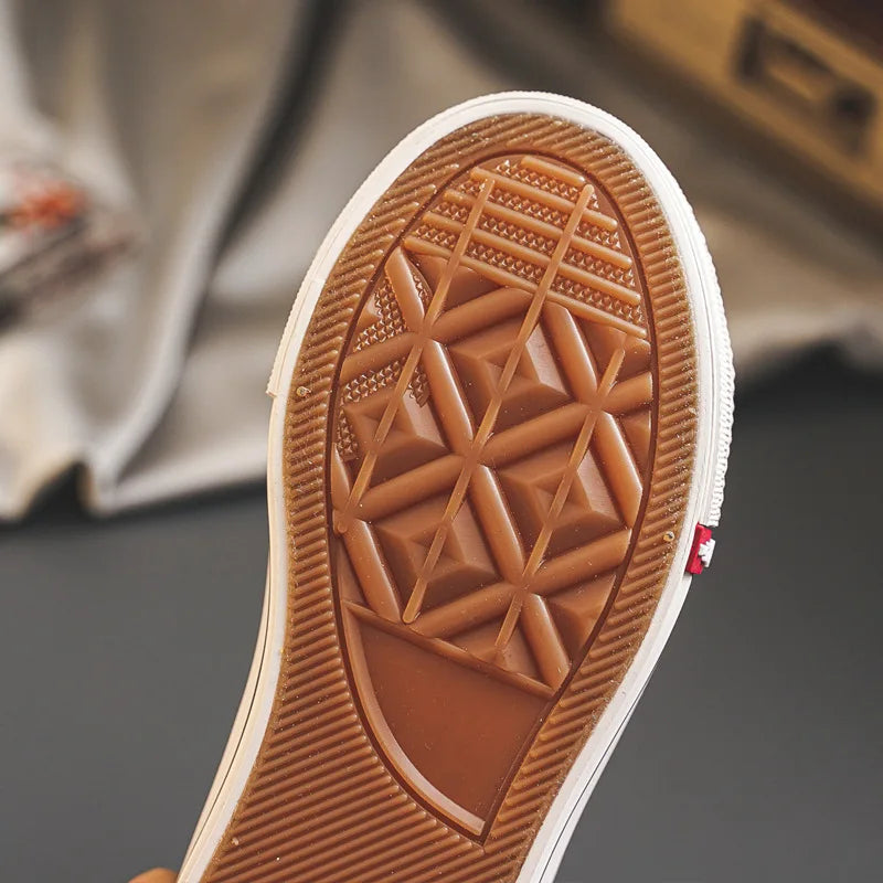Kids’ Retro High-Top Canvas Shoes – Soft, Non-Skid Casual