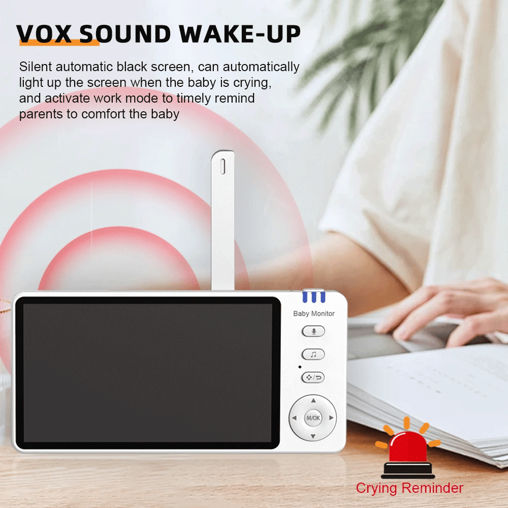 5" 720P HD Baby Monitor – Pan/Tilt, Night Vision & 2-Way Audio