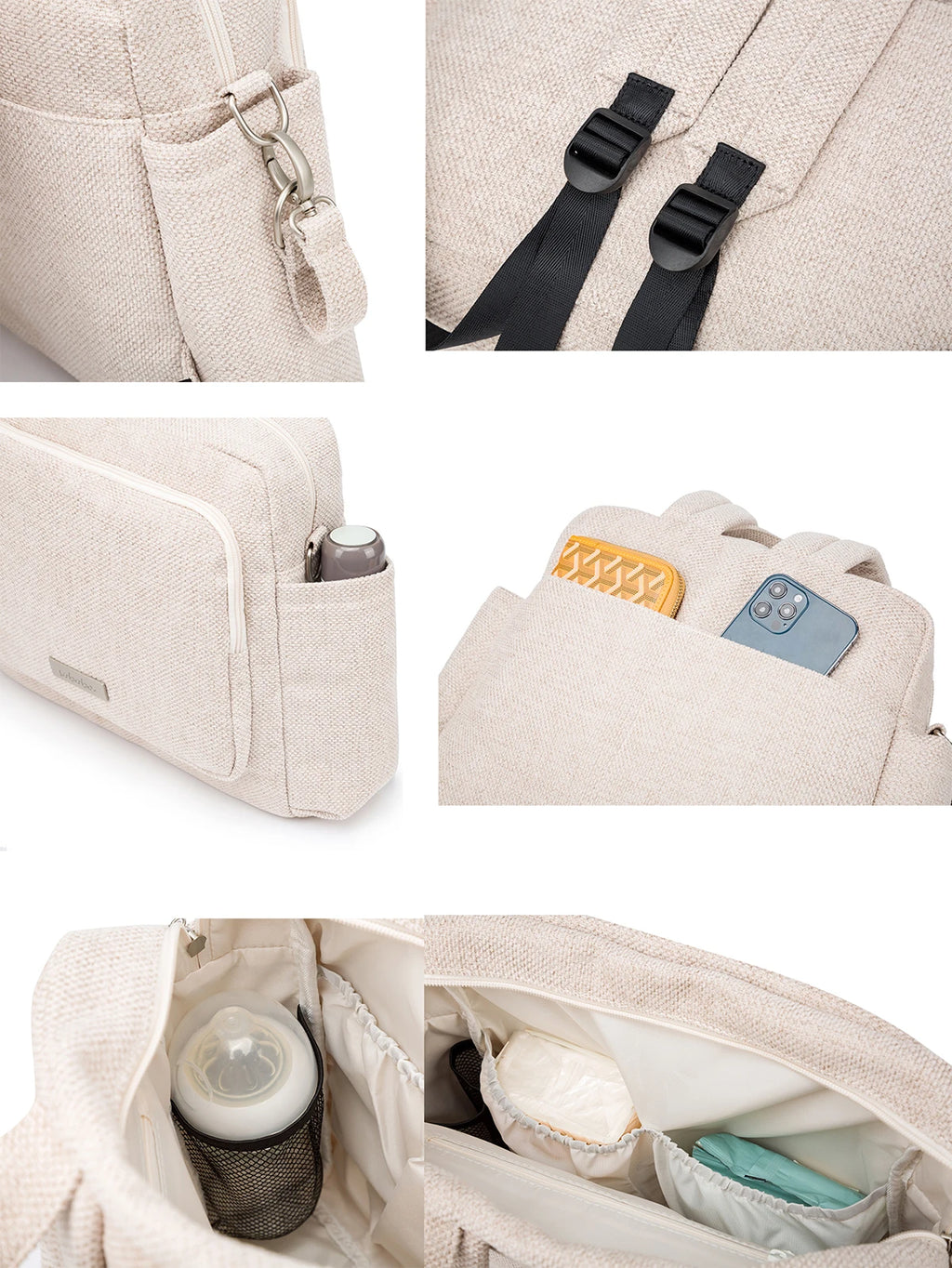 Fashion Mommy Diaper Backpack – Large Capacity, Waterproof, Multi-Functional Nappy Bag for Travel