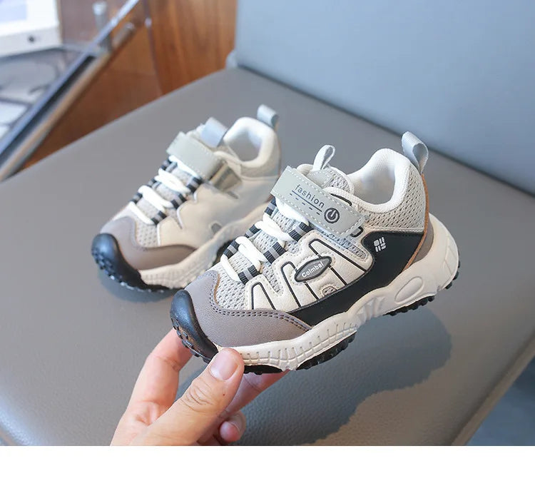 Boys’ Patchwork Sneakers – Casual Outdoor Sports Shoes