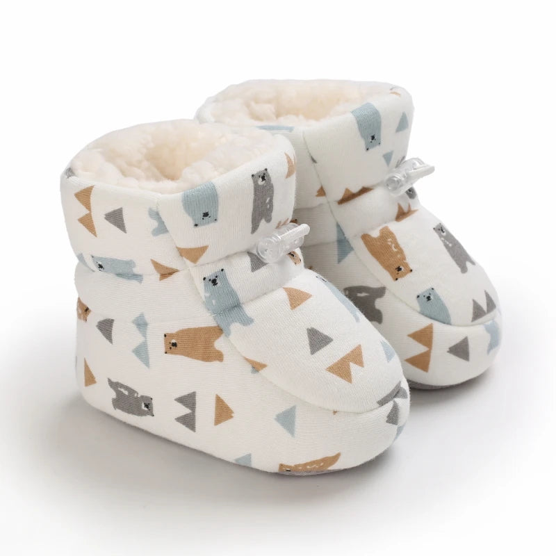 Baby Winter Snow Boots – Soft Sole Cotton First-Step Toddler Shoes