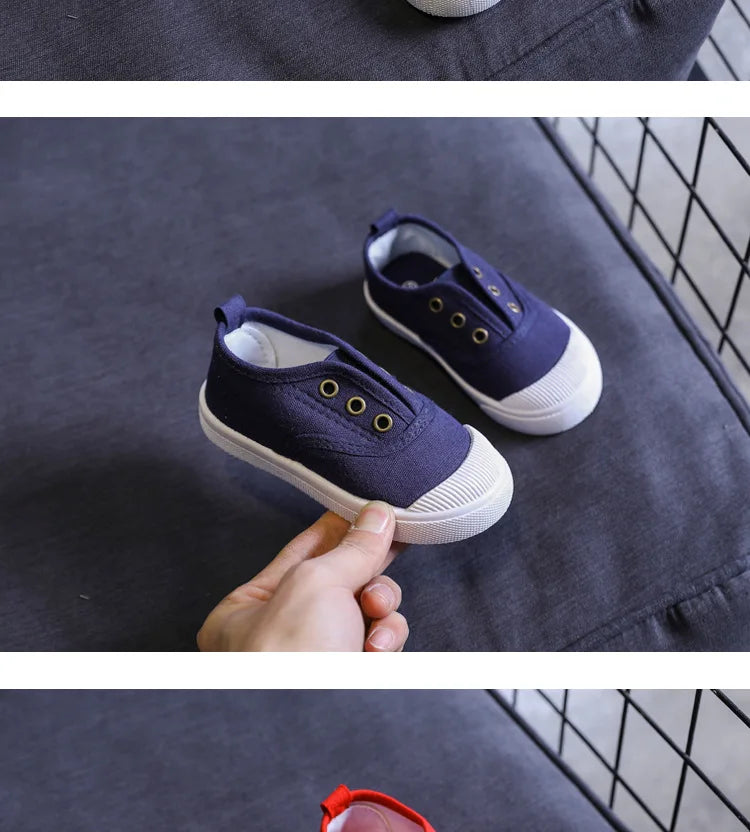 Kids’ Canvas Sneakers – Candy Color, Comfortable School Shoes