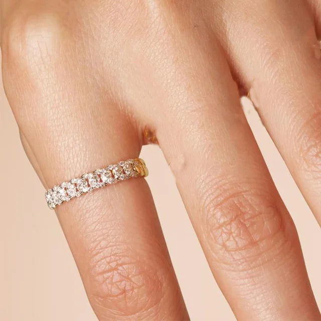 Dainty Zircon Gold Crystal Ring