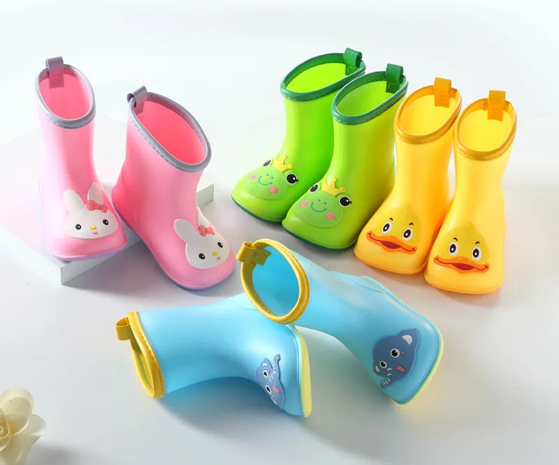Kids’ Waterproof Rain Boots – Cartoon PVC Rubber Shoes