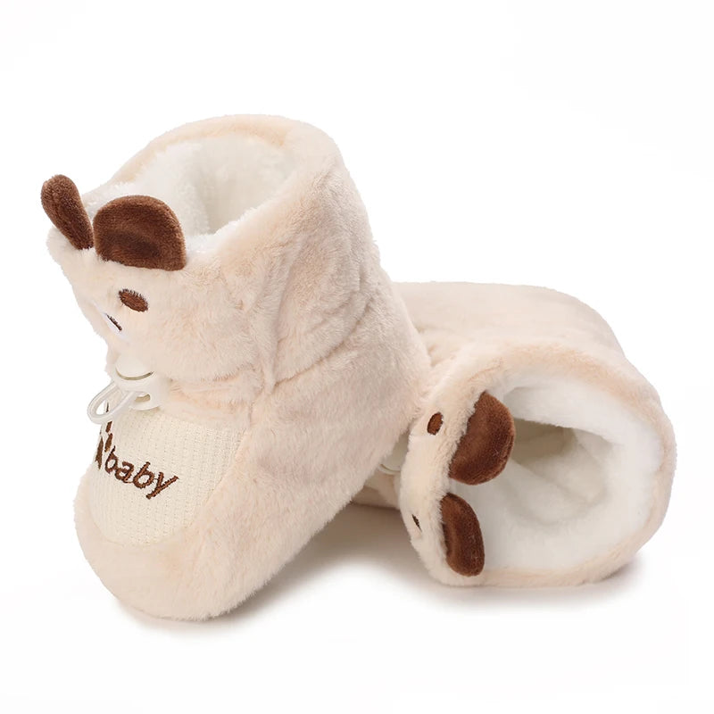 Baby Winter Cotton Shoes (0–1Y) – Thick Warm Teddy Bear Walking Shoes