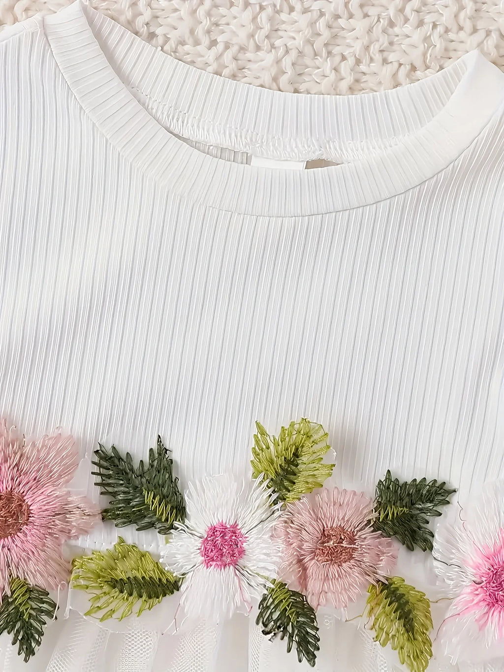 Long Sleeve Baby Girl Dress, Mesh Floral Princess Outfit