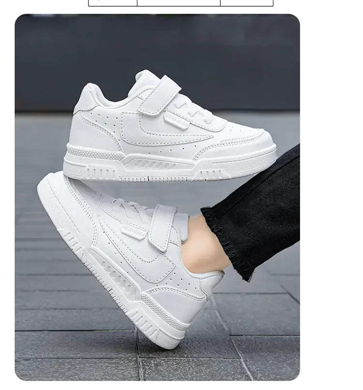 Kids’ Running Sneakers – Leather & Mesh, Non-Slip Shoes