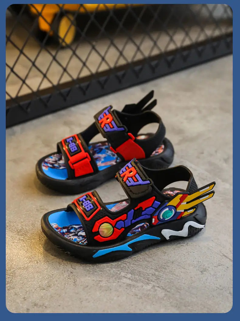 Boys’ Soft Sole Sandals – Anti-Slip Beach Shoes (Ages 1–12)