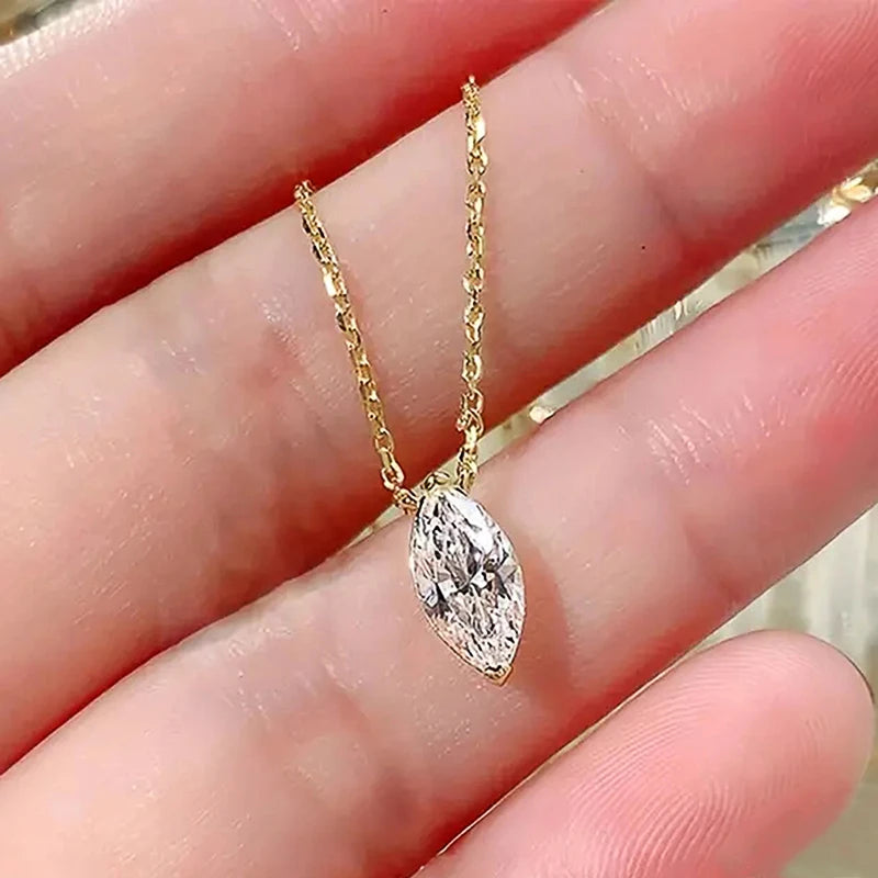 Huitan Crystal Marquise Cubic Zircon Pendant