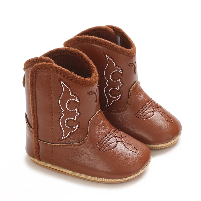 Baby Little Boots (0–18M) – Soft PU Anti-Slip Spring/Autumn Shoes