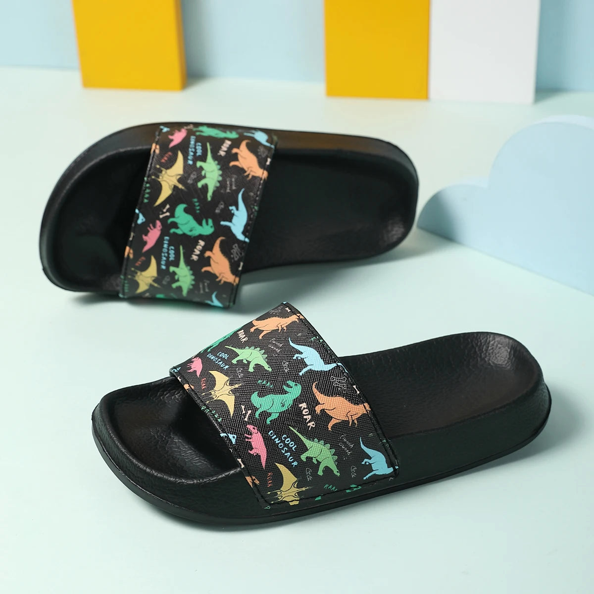 Boys Dinosaur Home Slippers Summer Beach Shoes