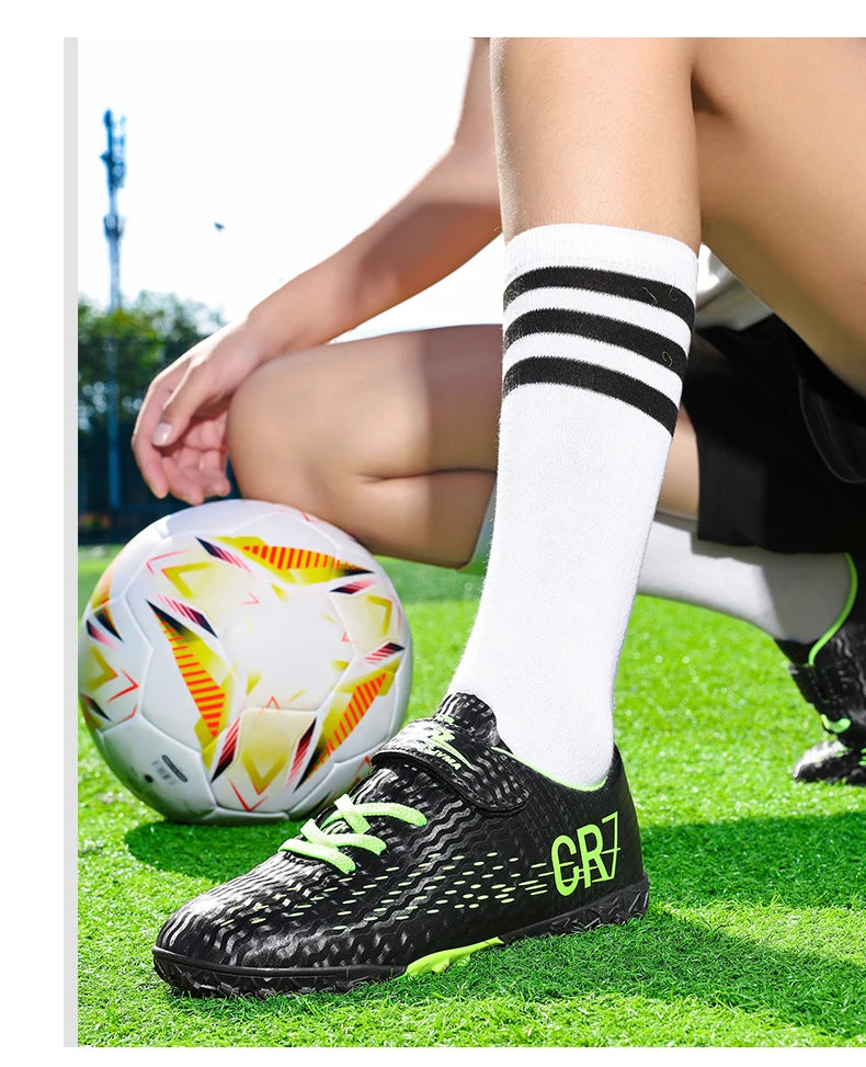 Kids’ Soccer Cleats – Hook & Loop Football Shoes