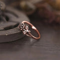 Huitan Vintage Rose Rings Women Exquisite Flower Shaped Metal Rings Daily Wear Aesthetic Accessories Party Ancient Retro Jewelry