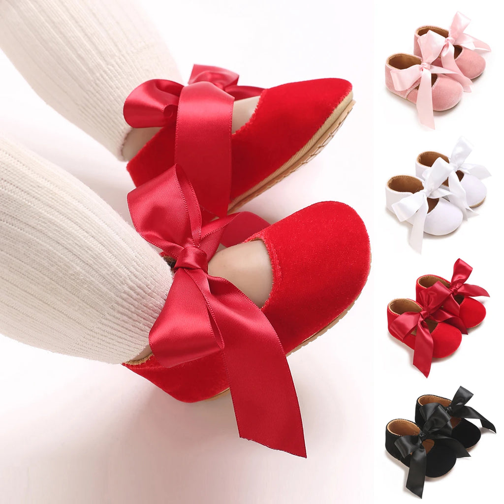 Baby Girls’ First-Step Shoes – Non-Slip Soft Sole Princess Sneakers