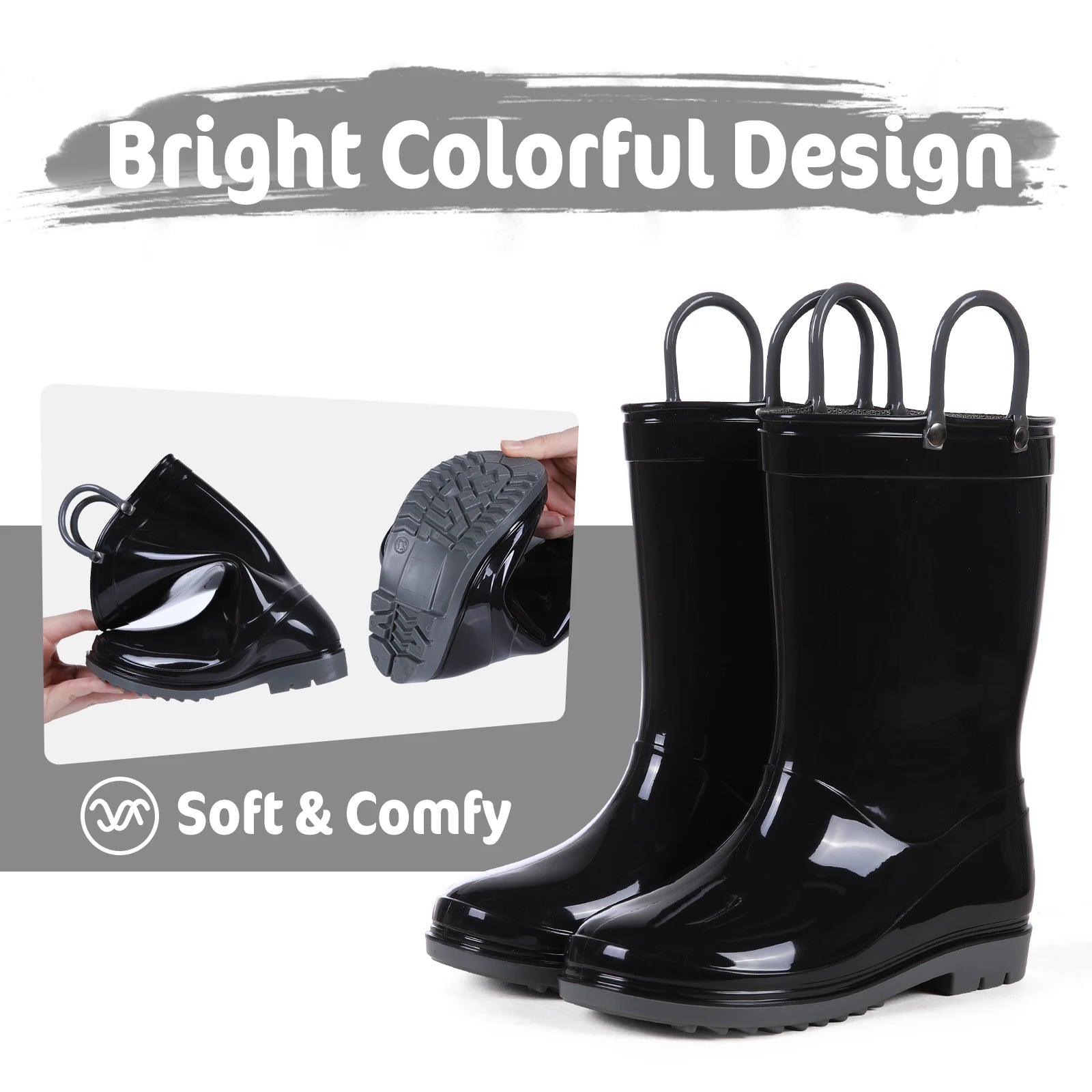 Kids Waterproof Rain Boots – Non-Slip Outdoor Rubber Shoes