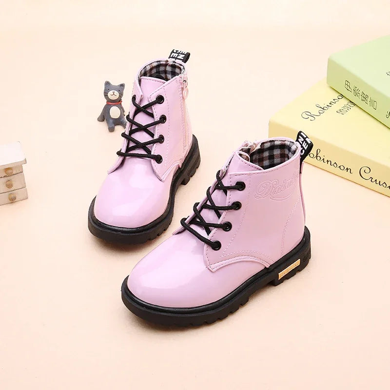 Girls’ PU Leather Winter Boots