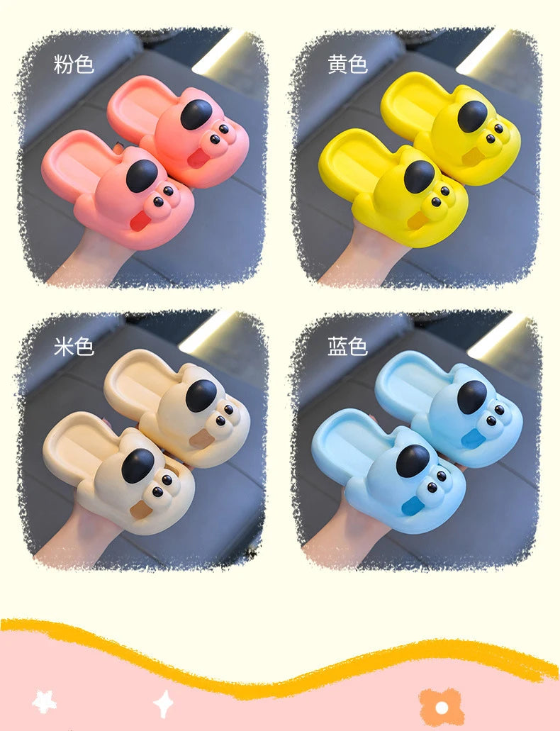 Kids Cartoon Puppy Slippers – Soft Non-Slip Indoor Flip-Flops