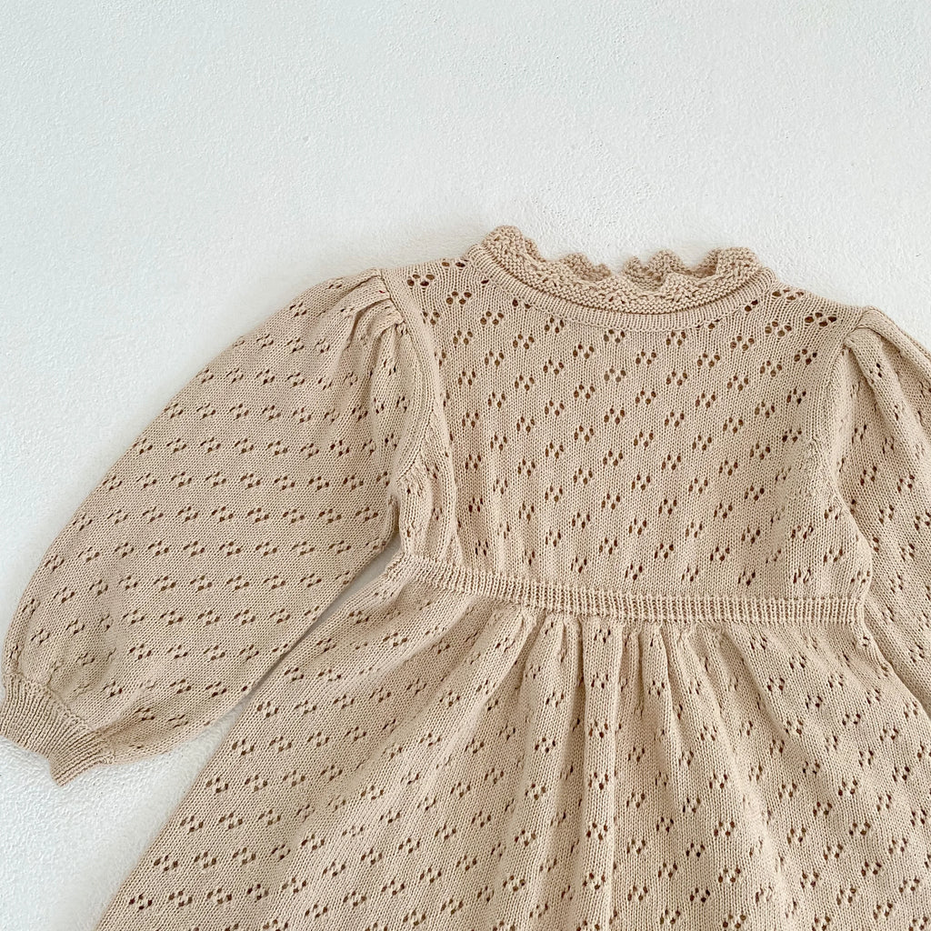 Baby Girl Knit Romper & Dress Top (0–12M)