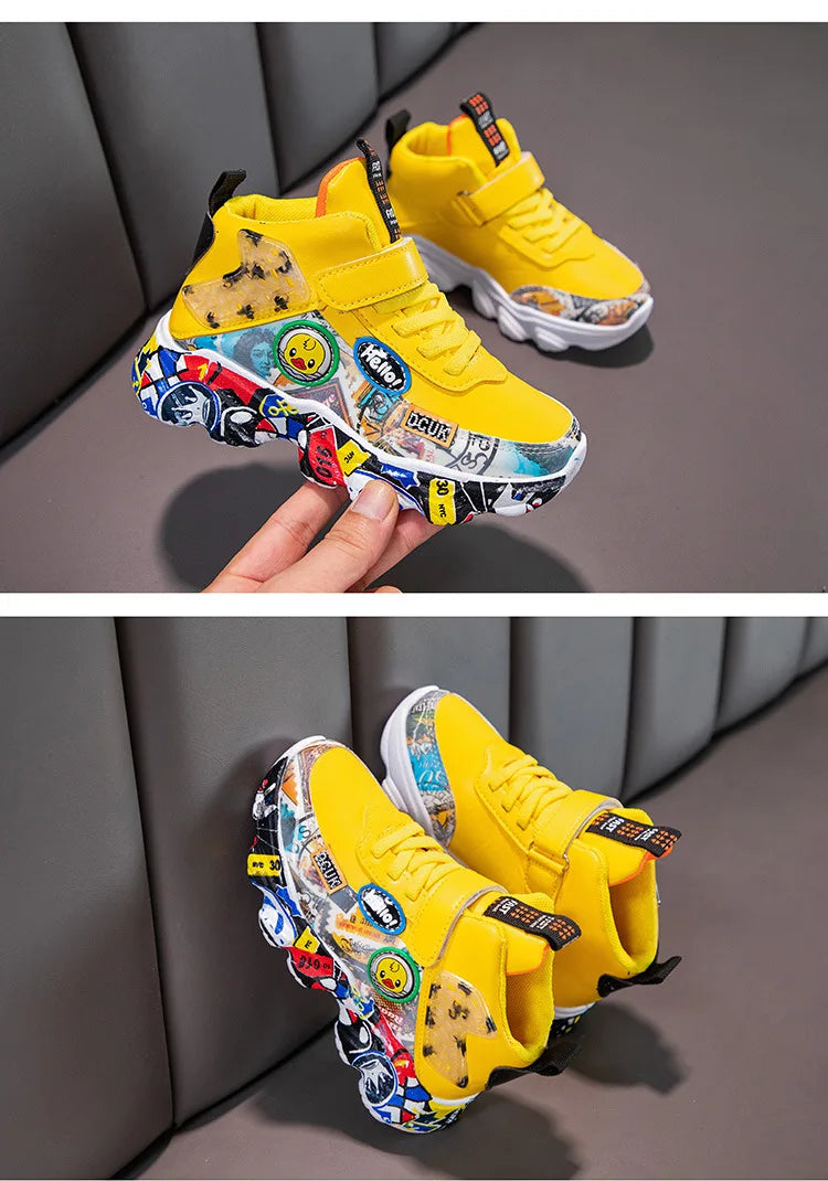 Kids Cartoon Sports Sneakers – Casual Basketball Shoes (26–36)