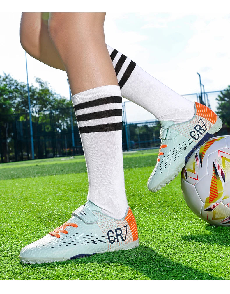 Kids’ Soccer Cleats – Hook & Loop Football Shoes