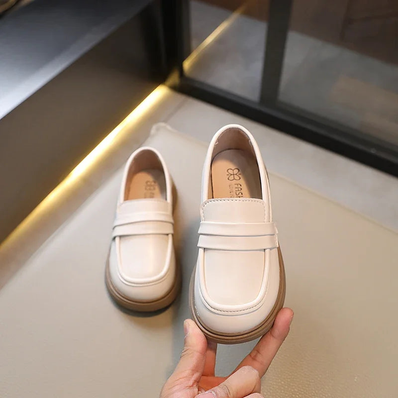 Kids’ Leather Loafers – Soft Princess Party & School Shoes