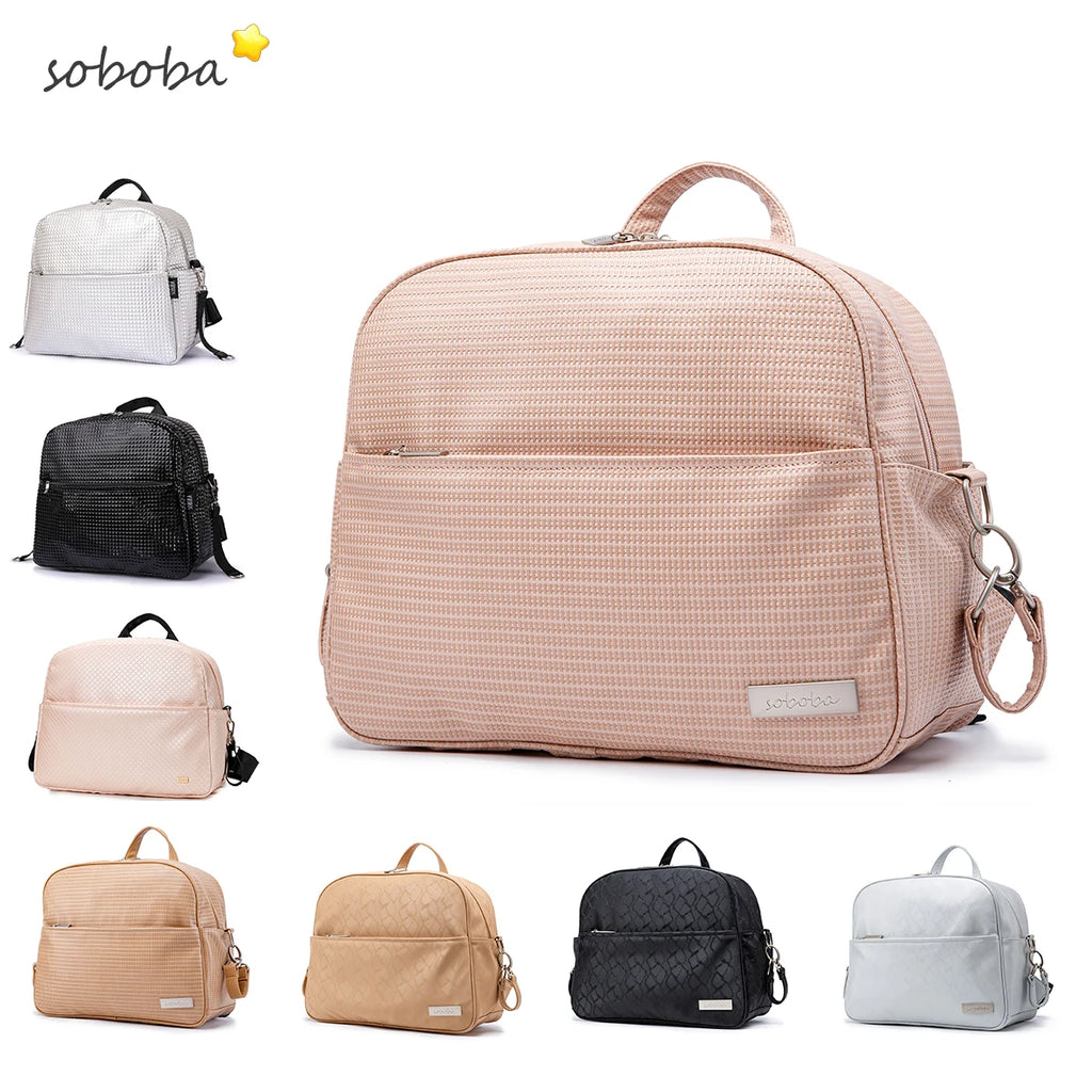 Soboba Stylish Mother Diaper Bag – Waterproof, Large Capacity Fashion Nappy Backpack